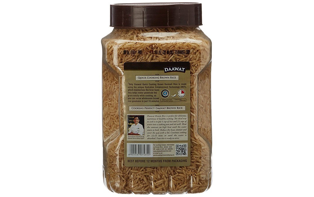 Daawat Brown Basmati Rice    Plastic Jar  1 kilogram